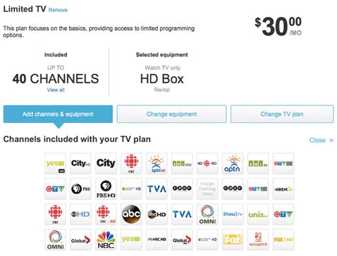 shaw cable basic package price.